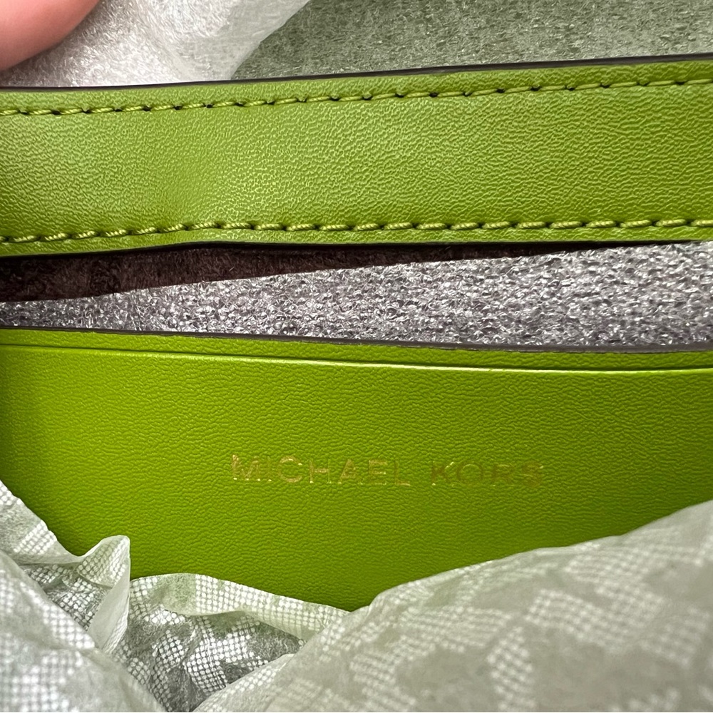 NWOT Michael Kors Brown & Green Monogram Shoulder Bag - Picture 7 of 9